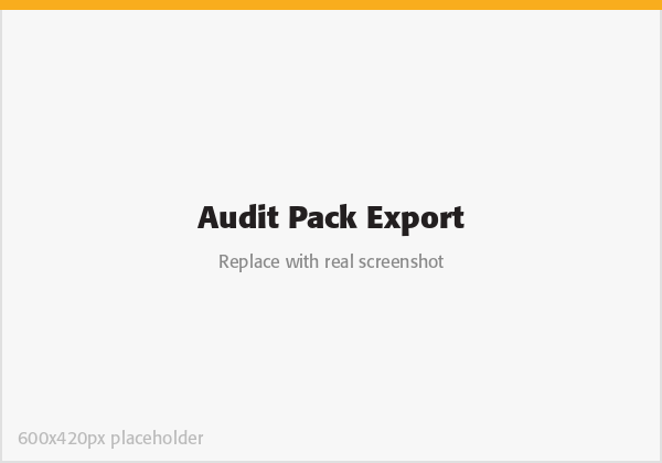 LeaseHive audit pack export screen