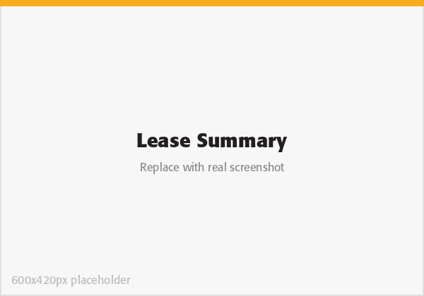 LeaseHive lease summary screen